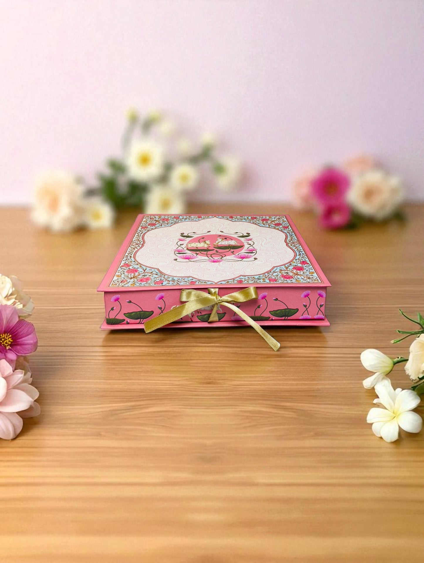 Pink Pichwai Cow Bhaji Box (Pack Of 10)
