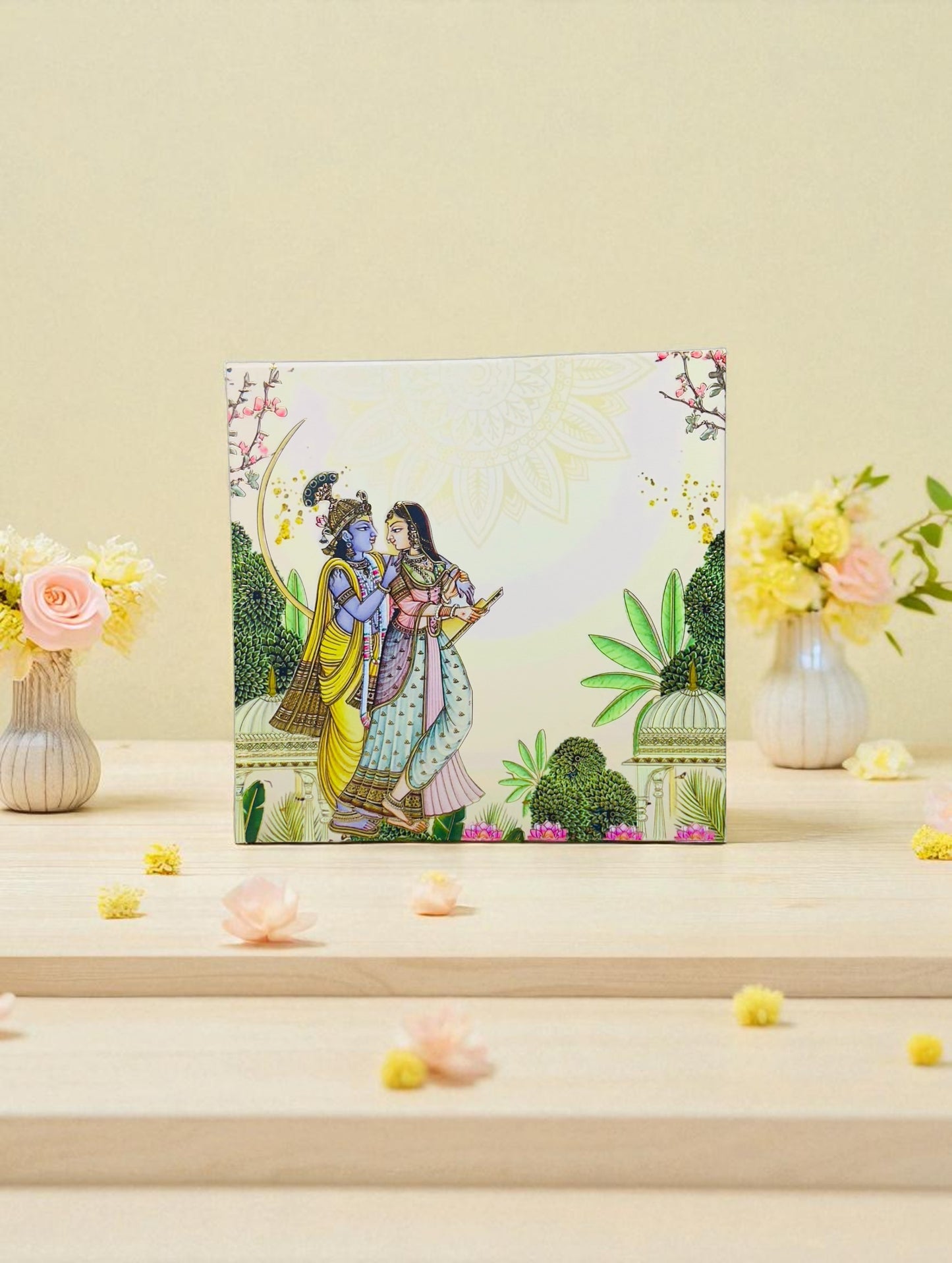 Green Radha Krishna Bhaji Box (Pack Of 10)