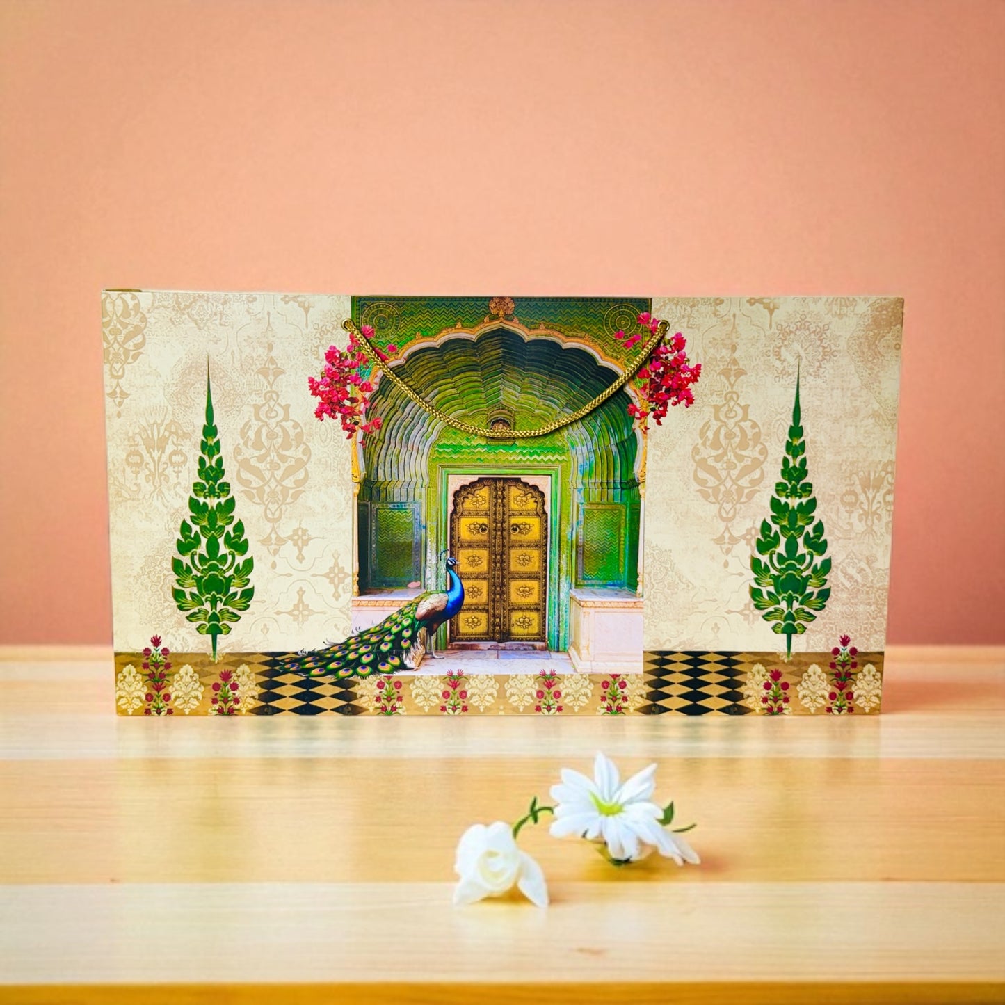 Green Peacock 8 Jar Dryfruit box (with Bag)