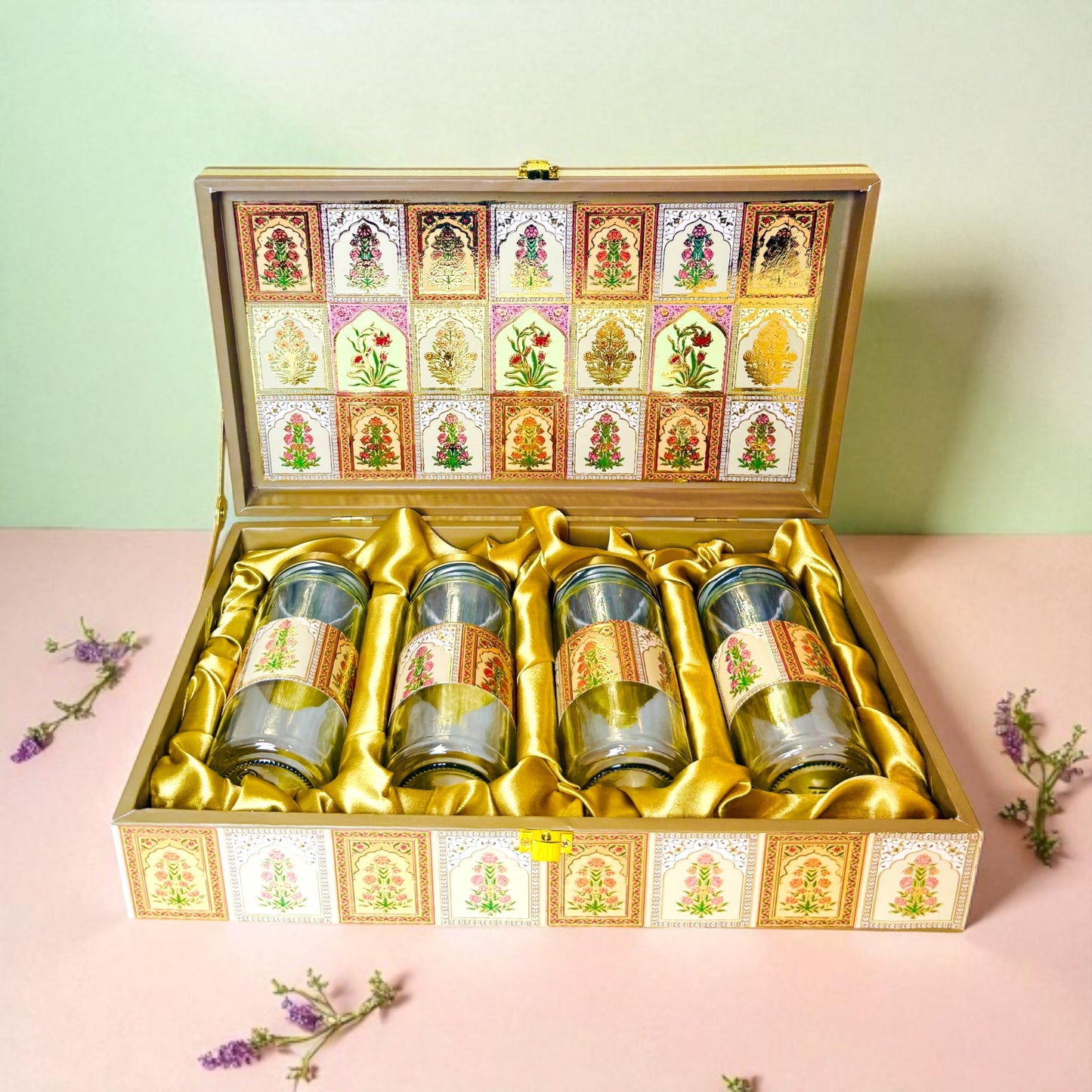 Multi Floral 4 Jar box (With Bag)