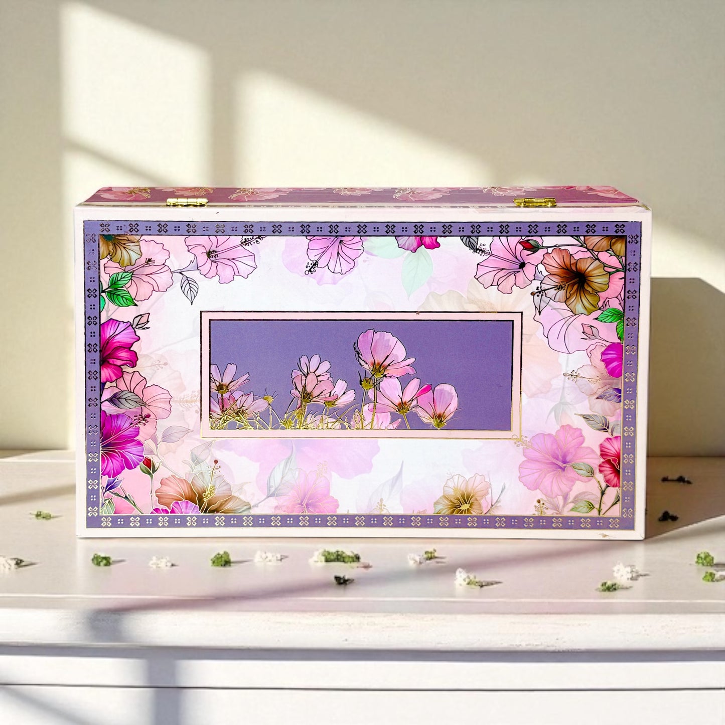 Lavender Floral 4 Jar box (With Bag)