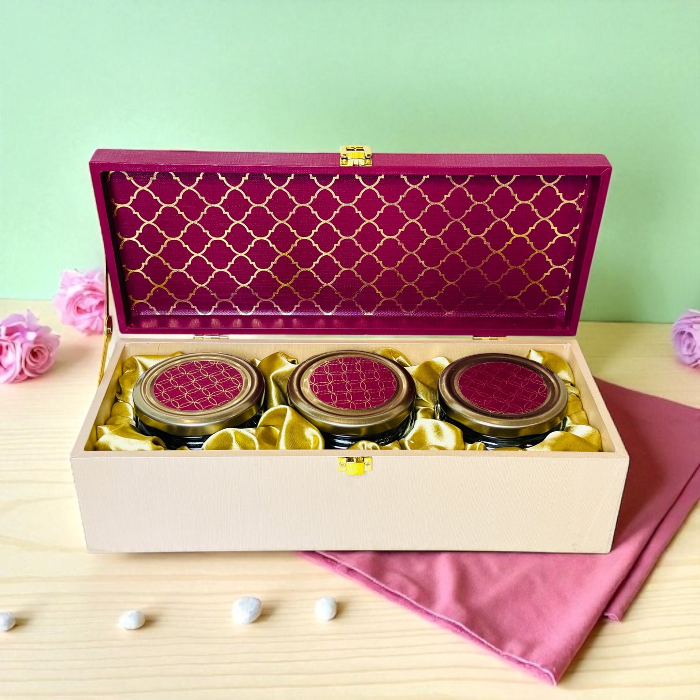 Premium Red 3 Jar box (With Bag)