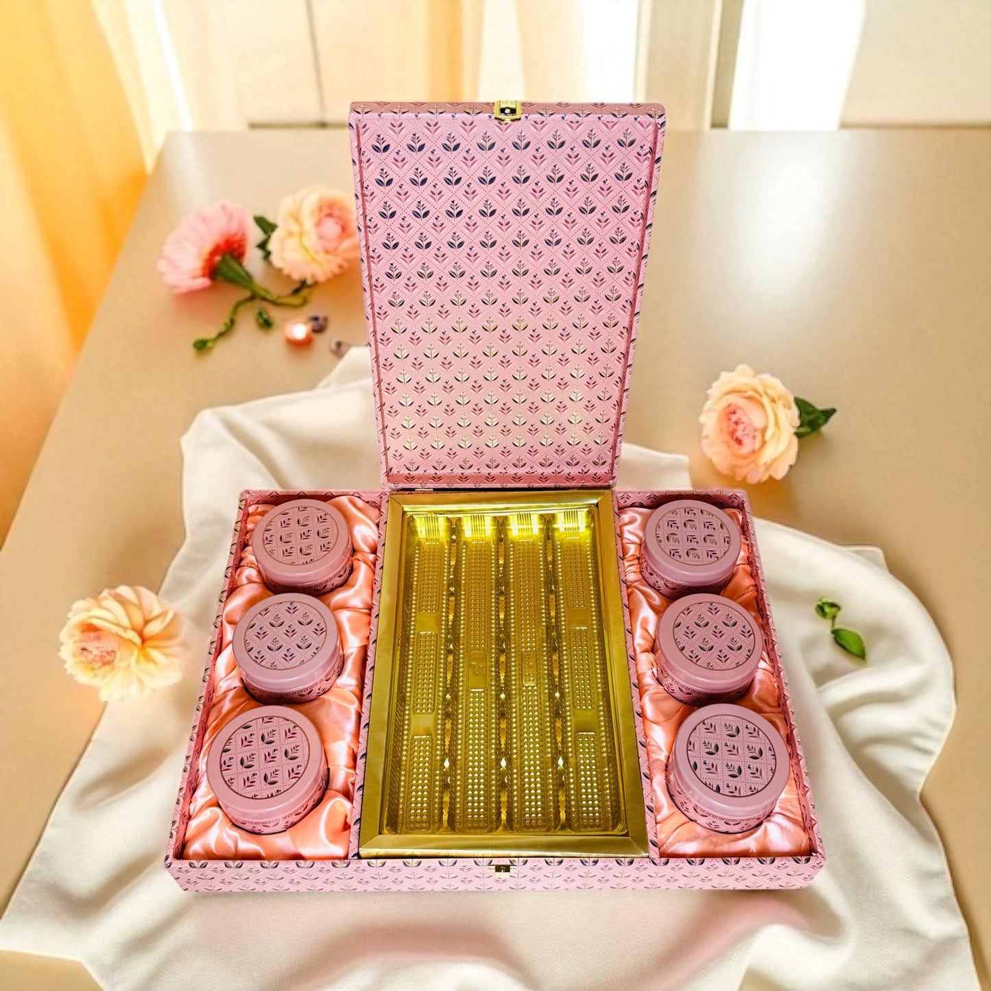 PInk Pattern 6 Jar Hamper