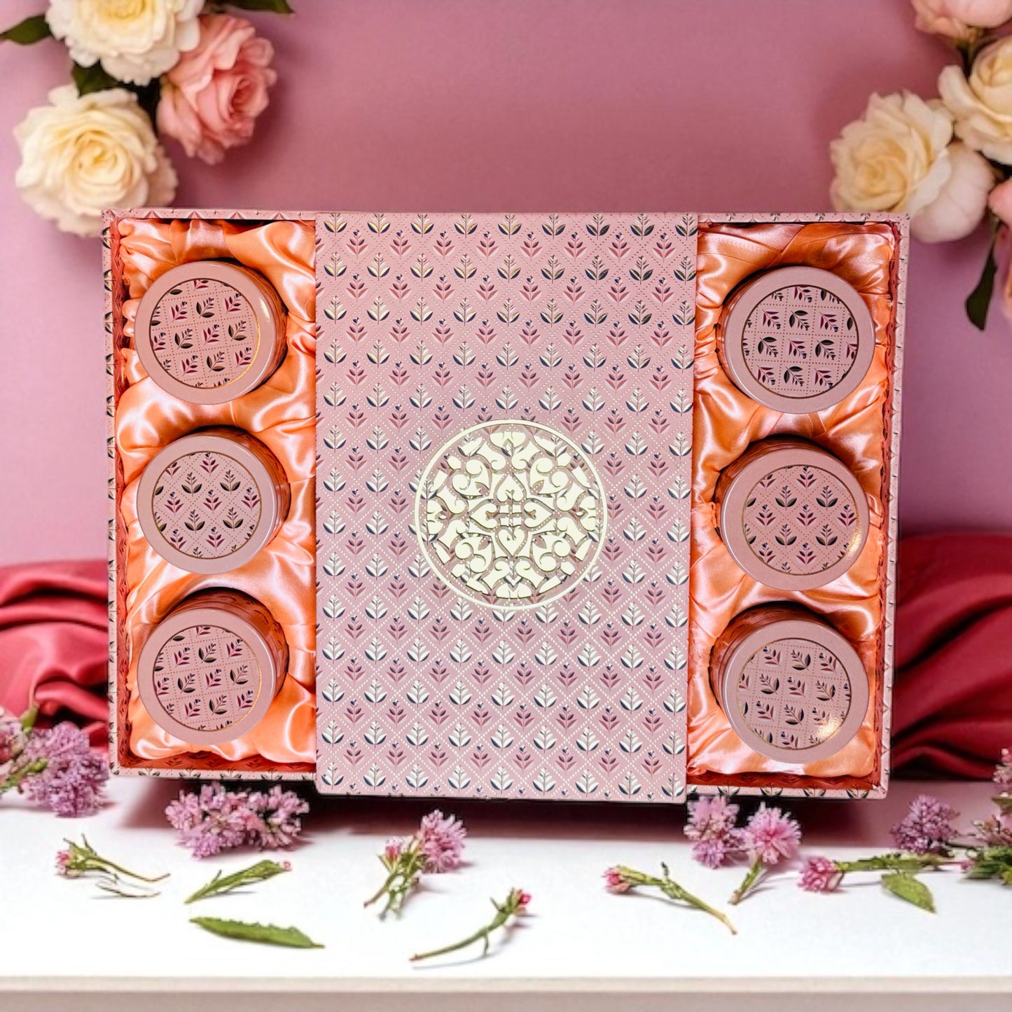 PInk Pattern 6 Jar Hamper