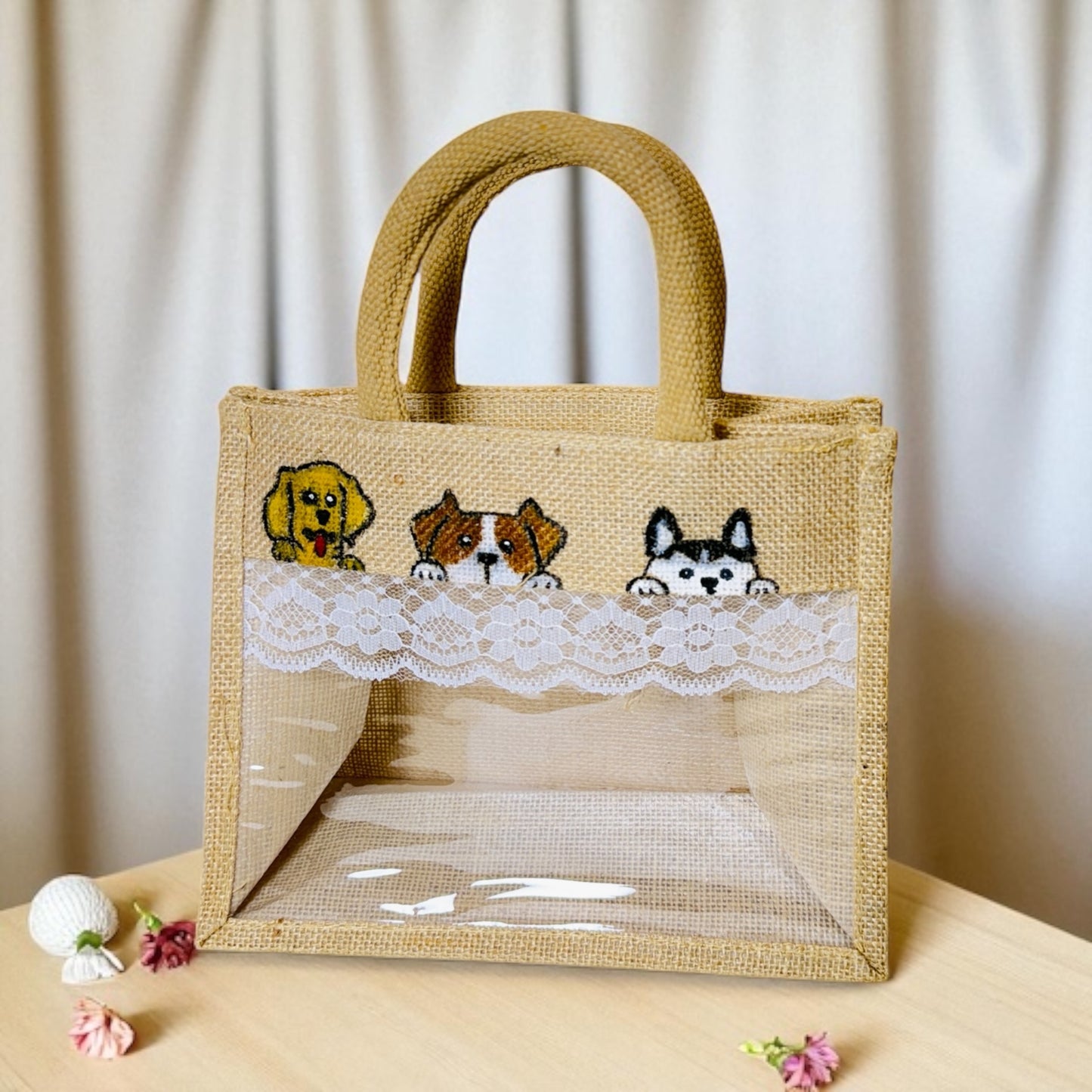 Cute Dog Jute Bag