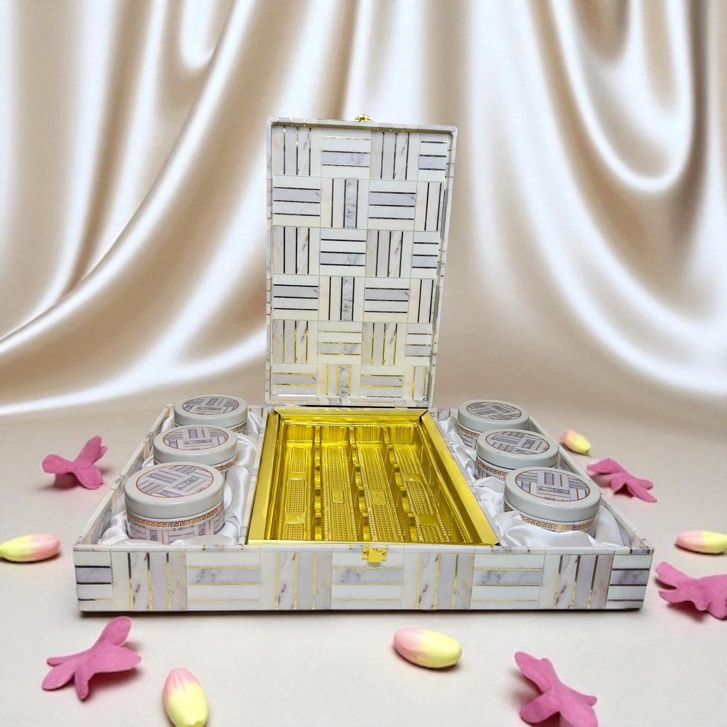Marble 6 Jar Hamper