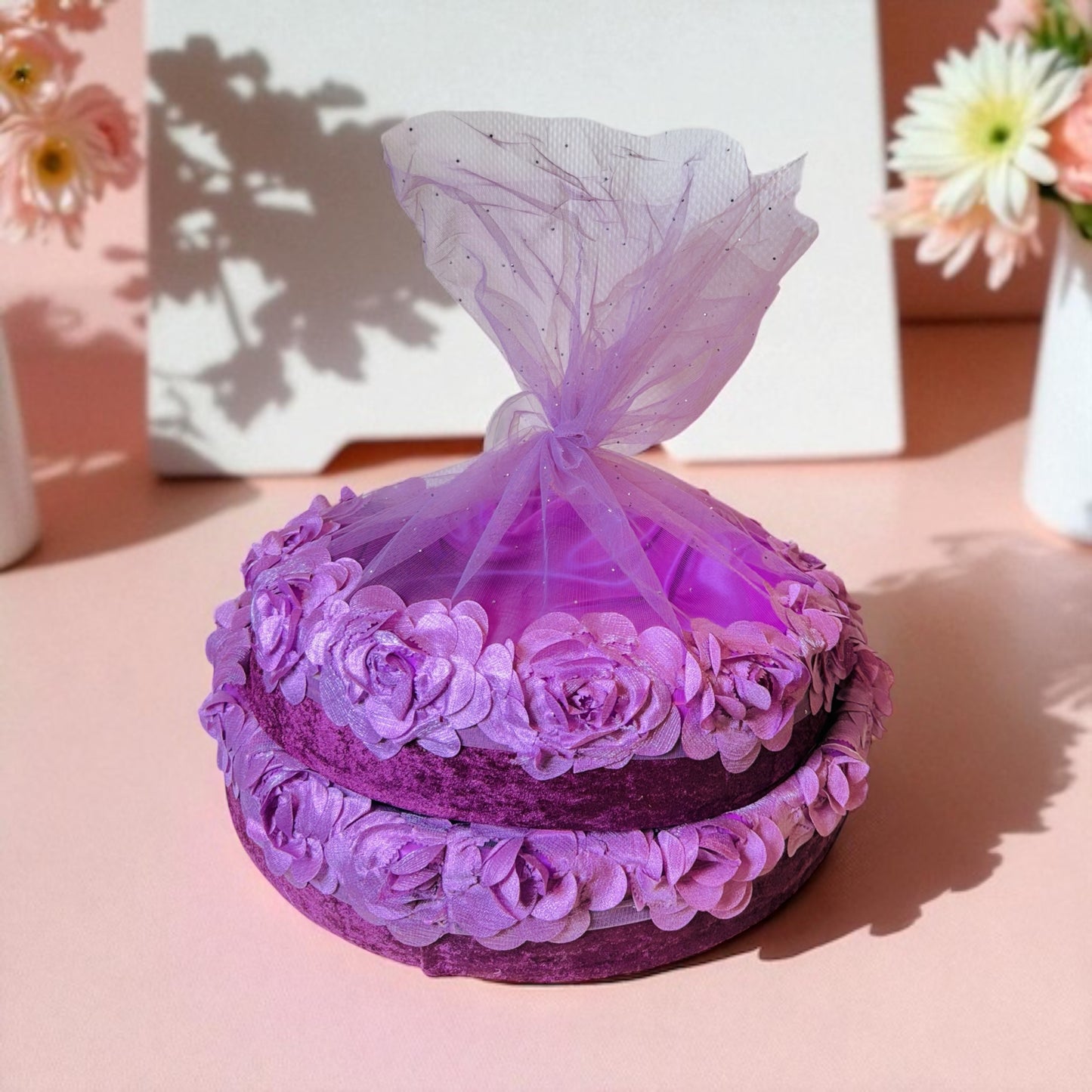 Purple Floral Basket ( set of 2 )
