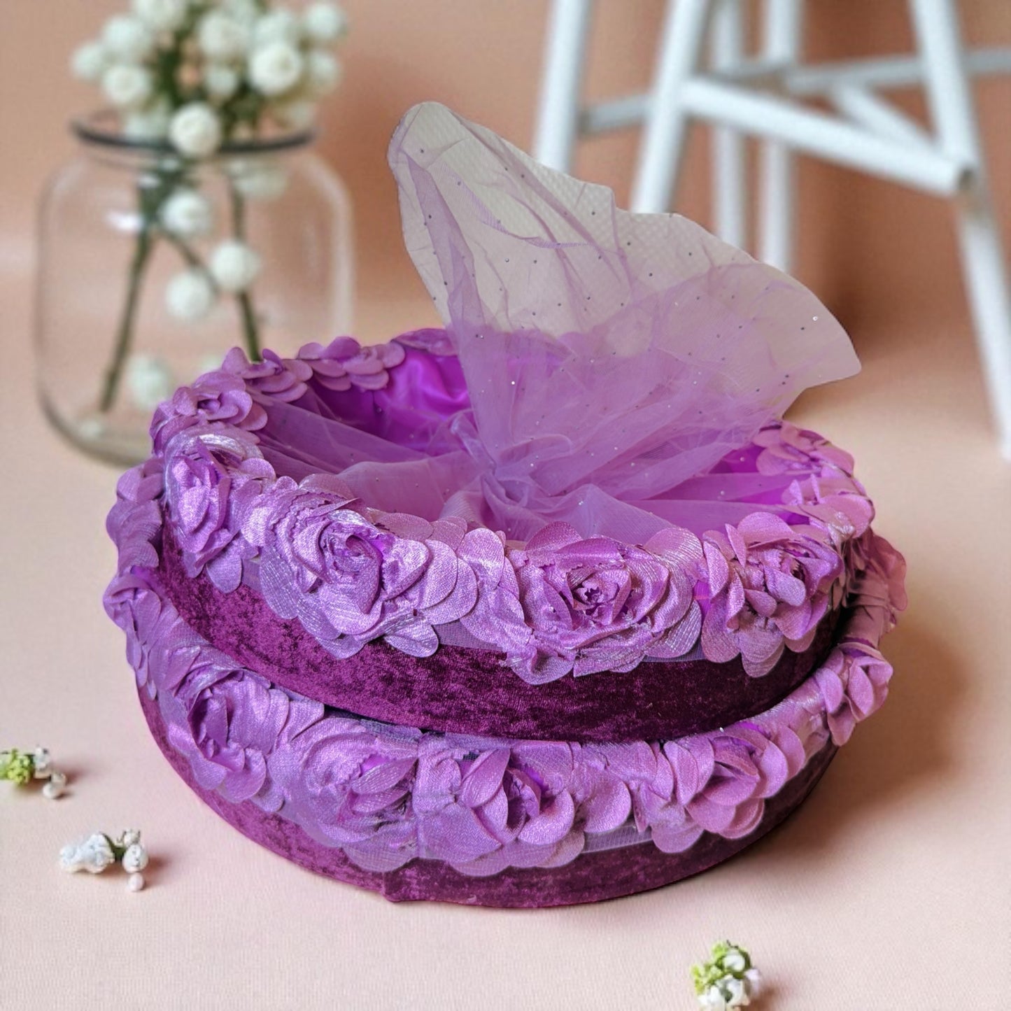 Purple Floral Basket ( set of 2 )