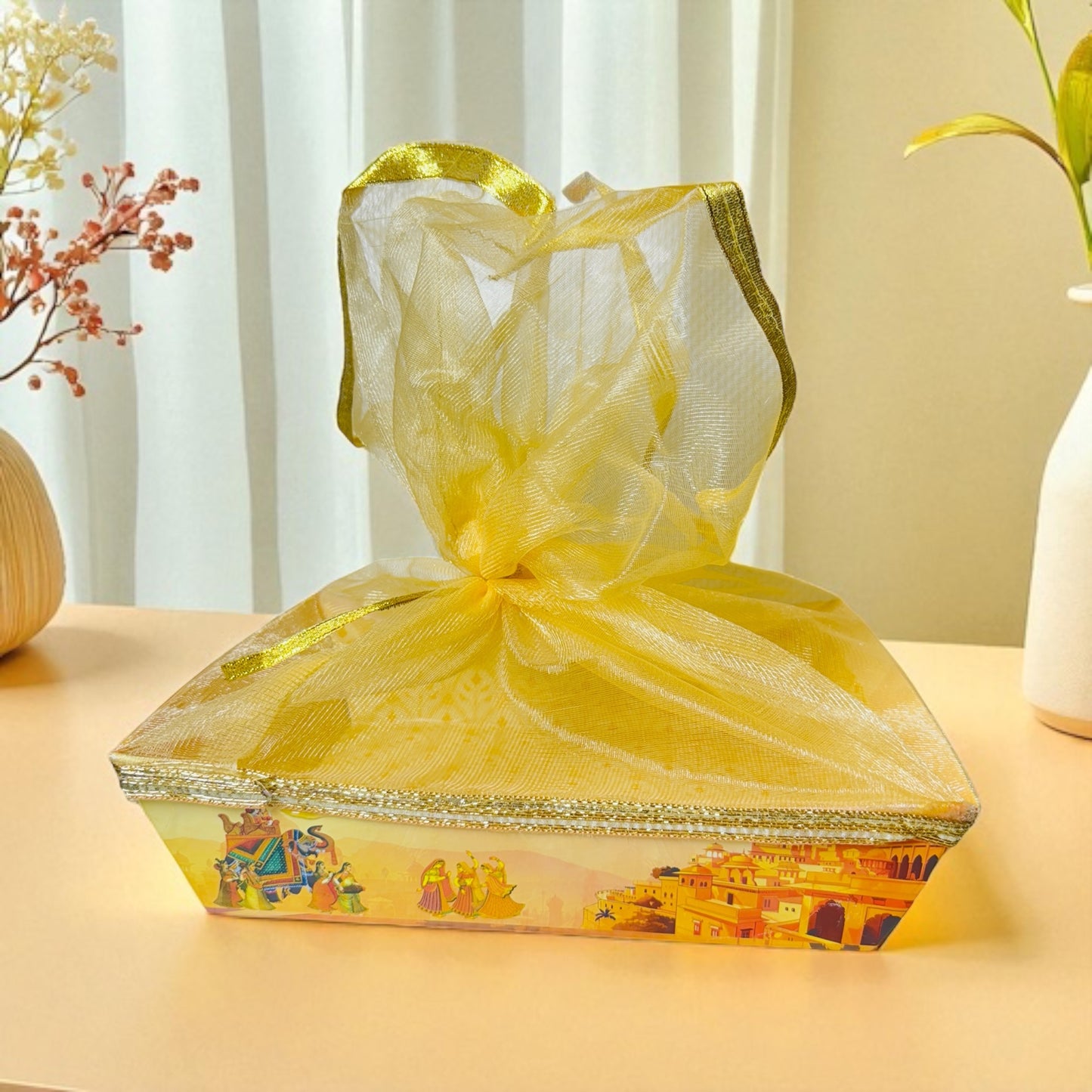 Baraat Boat Cardboard Basket with net (Pack of 100)
