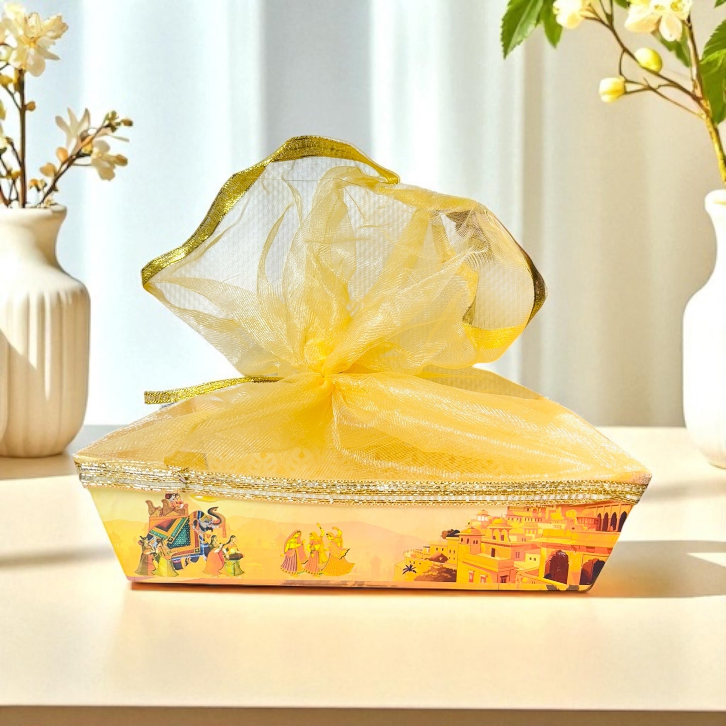 Baraat Boat Cardboard Basket with net (Pack of 100)