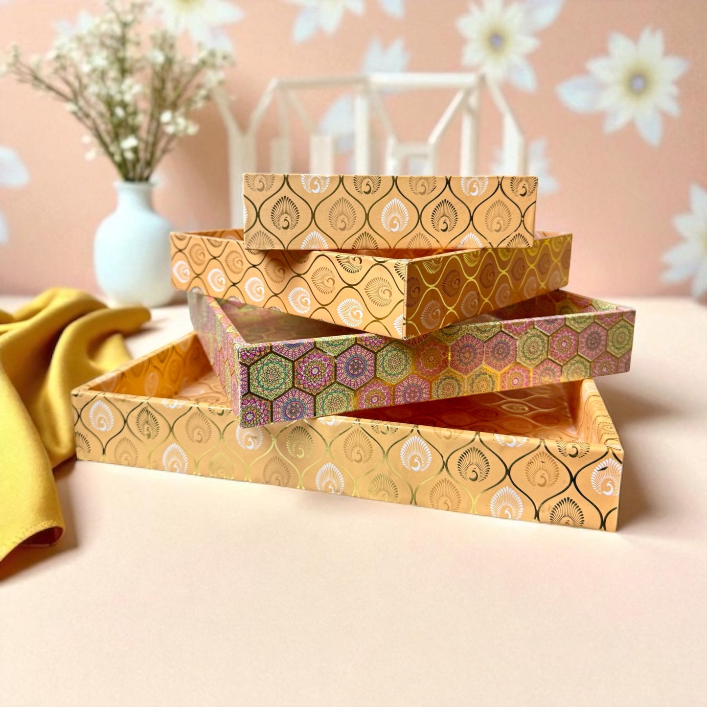 Lavender/Mustrad MDF Tray (Pack Of 10)