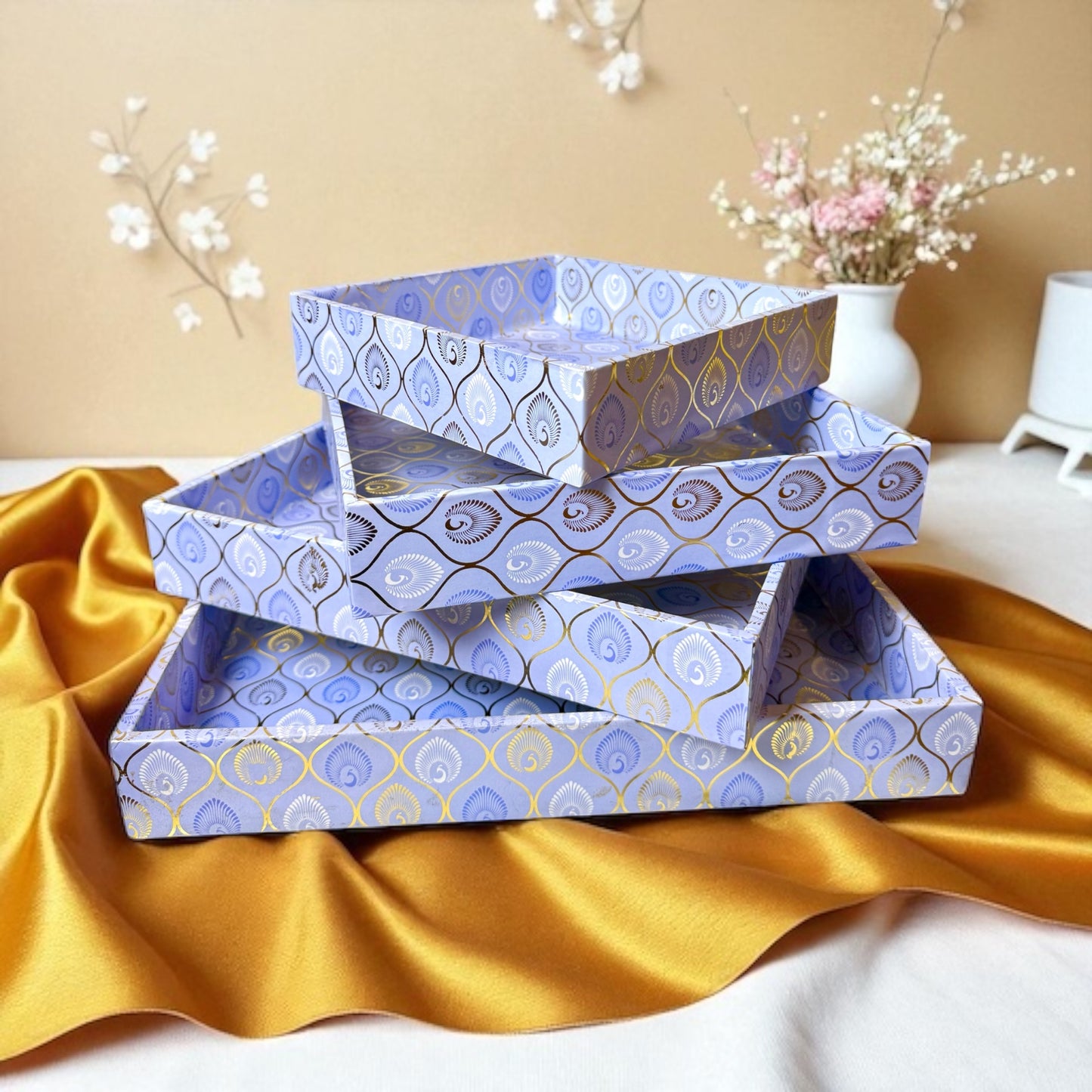 Lavender/Mustrad MDF Tray (Pack Of 10)