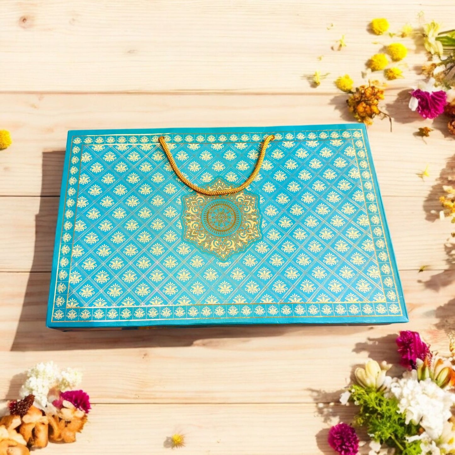 Green Pattern Sweet Box with bag(Pack of 10)