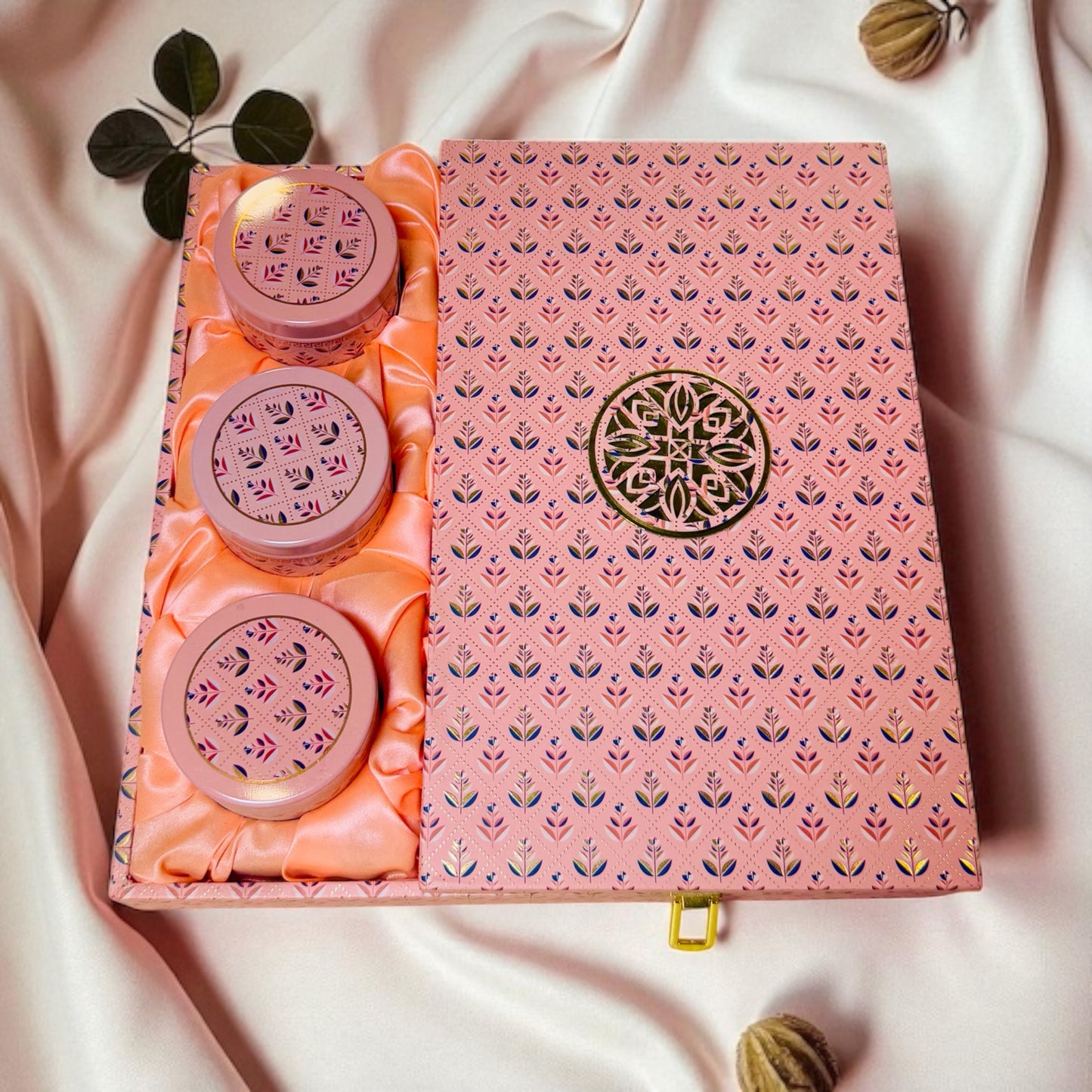 Pink Pattern 3 Jar Hamper