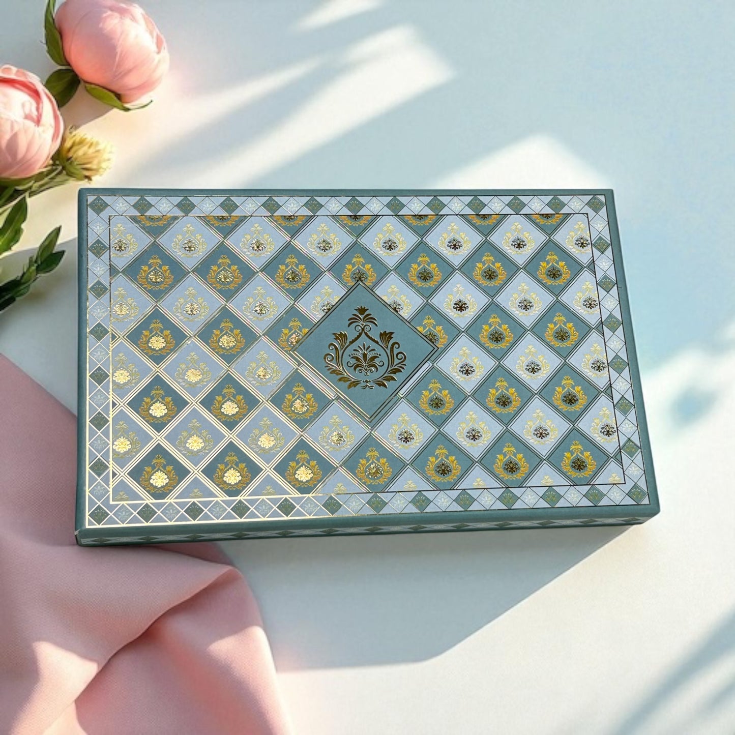 Sea Green Pattern Sweet Box (Pack of 10)