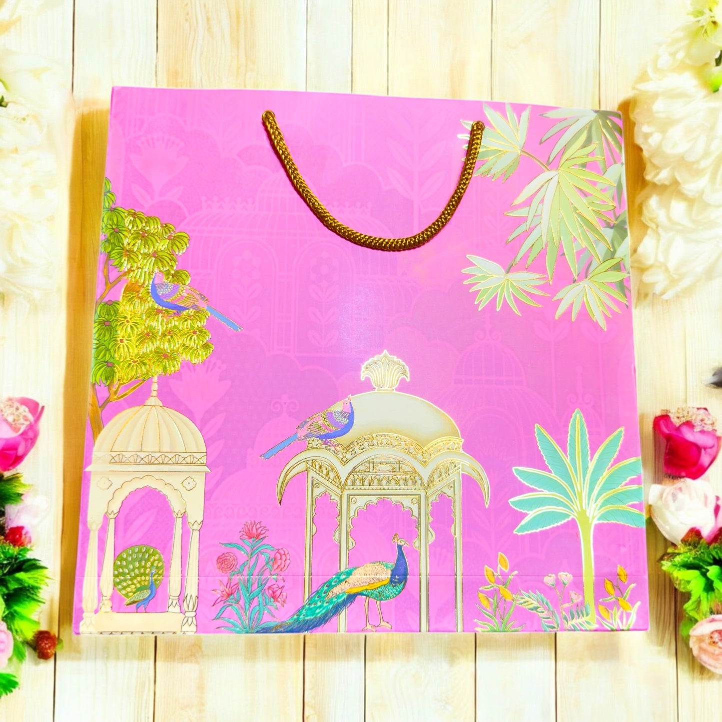 Pink Pichwai Bhaji Box(With Bag)