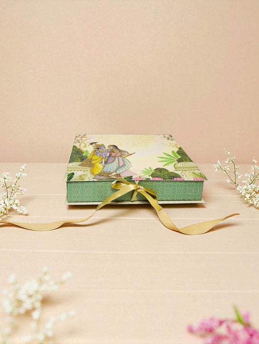 Green Radha Krishna Bhaji Box (Pack Of 10)