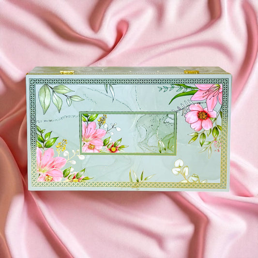 Green Floral 4 Jar box (With Bag)