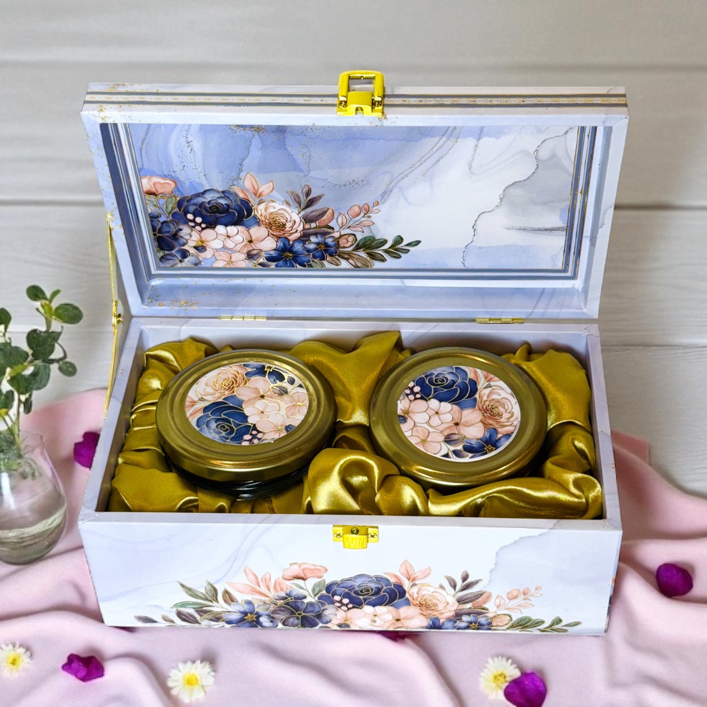 Marble Floral 2 jar box(With Bag)