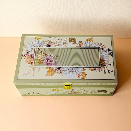 Green Marble Floral 2 jar box(With Bag)