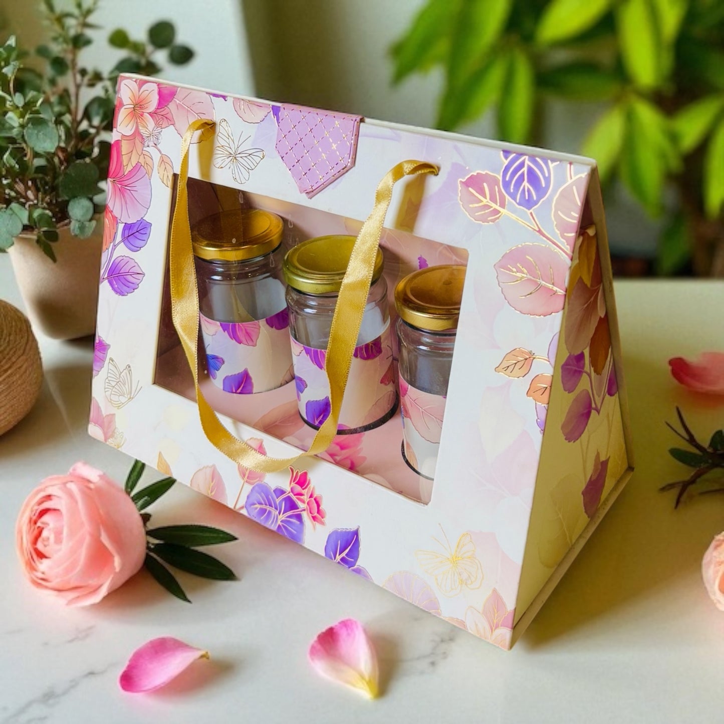 Floral 3 Jar Triangle