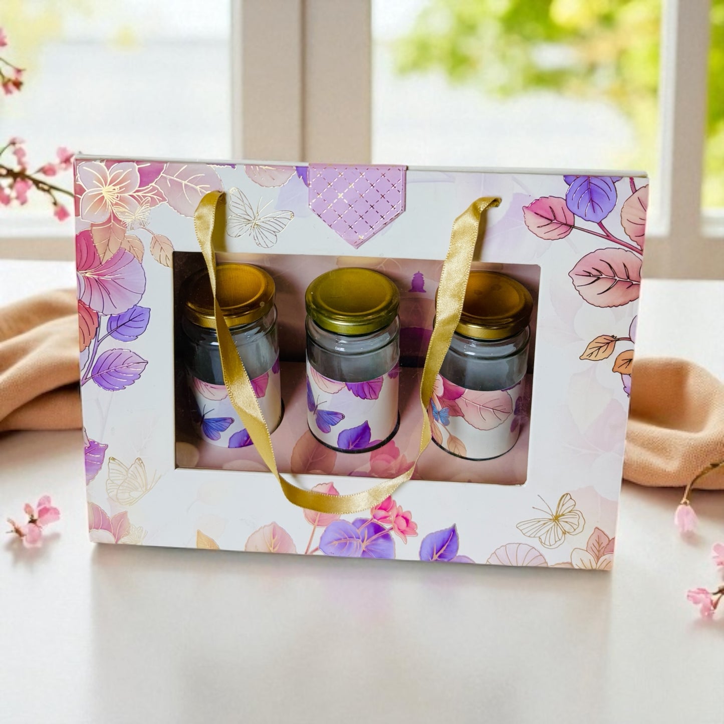 Floral 3 Jar Triangle