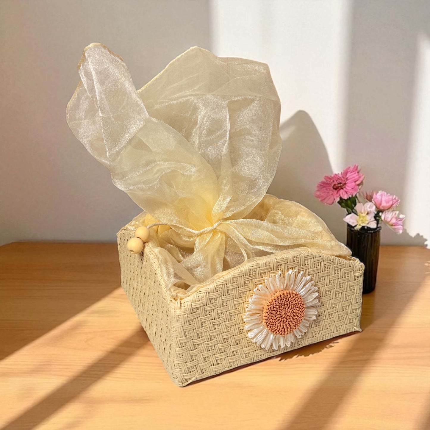 Sunflower Jute Basket ( set of 3 )