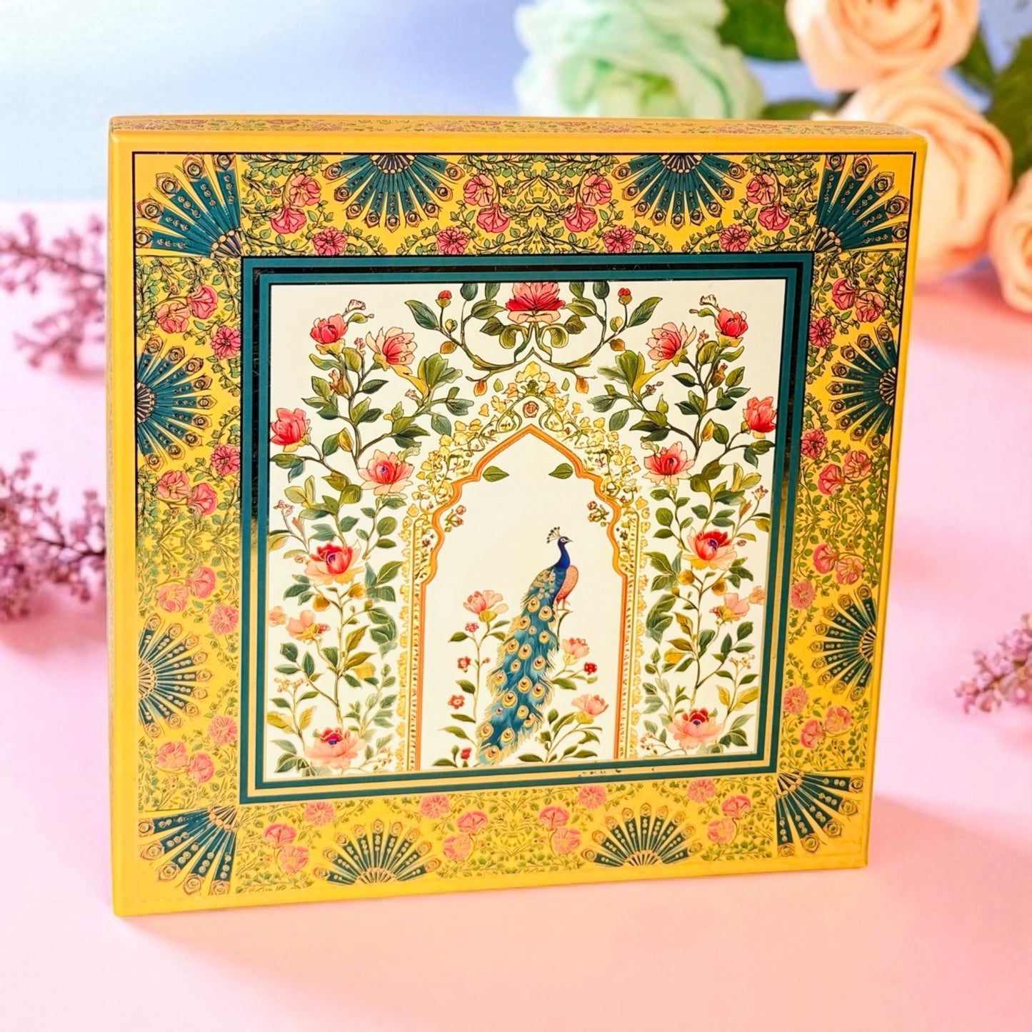 Yellow Peacock Bhaji Box(With Bag) Pack of 10