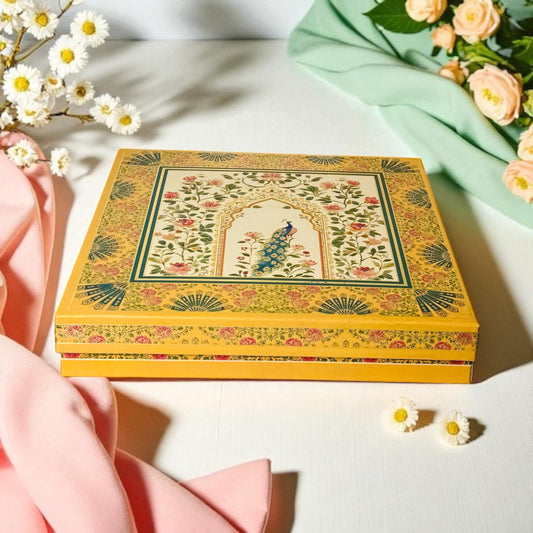 Yellow Peacock Bhaji Box(With Bag) Pack of 10