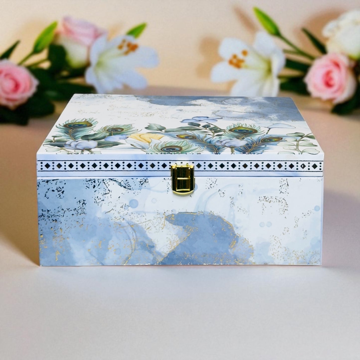 Peacock Marble 4 Jar with bag