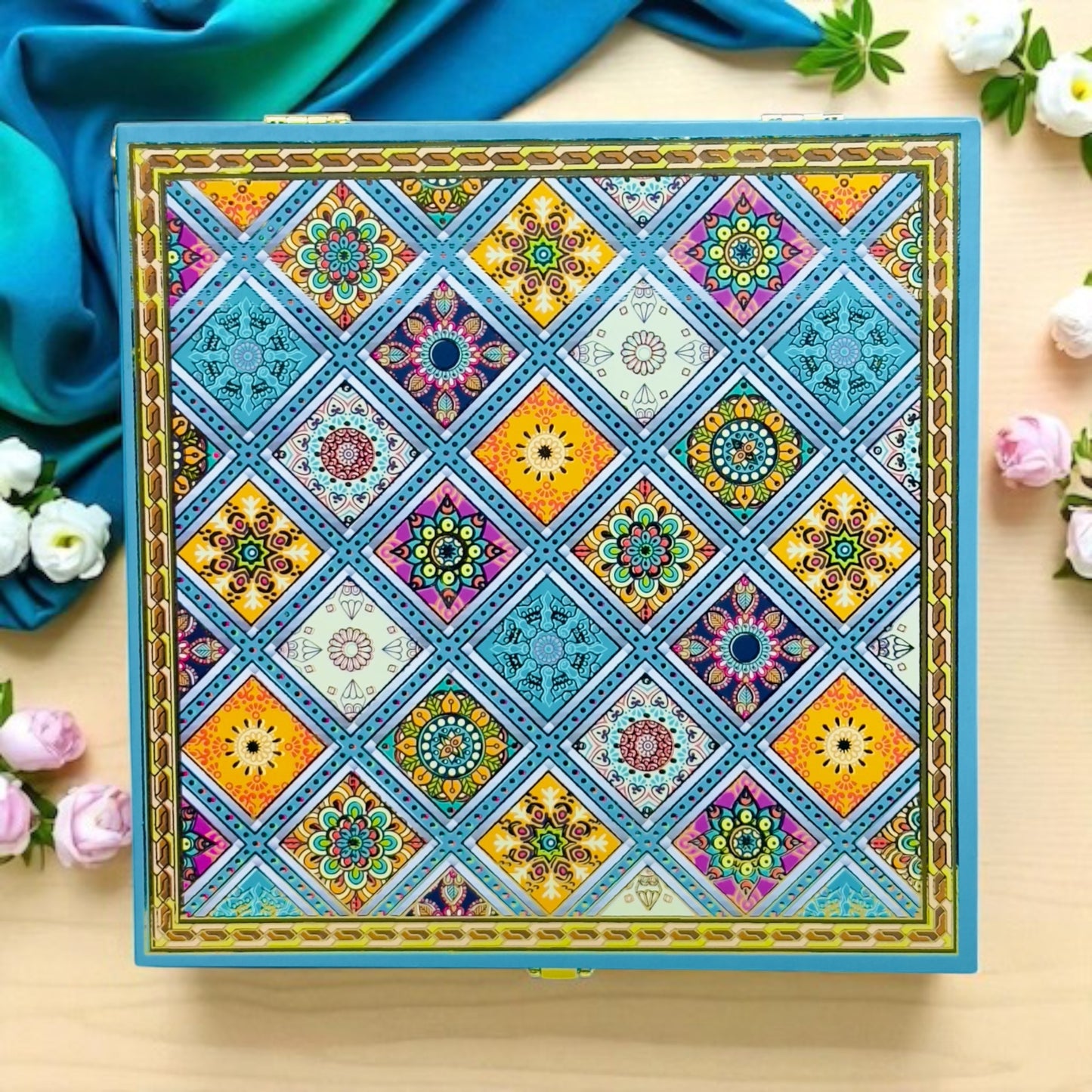 Blue mandala 4 Jar box(With Bag)