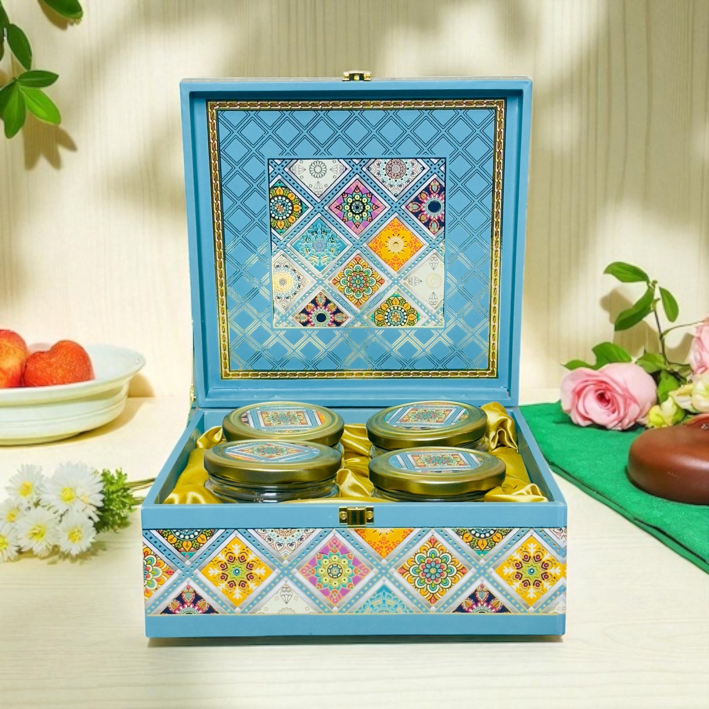 Blue mandala 4 Jar box(With Bag)