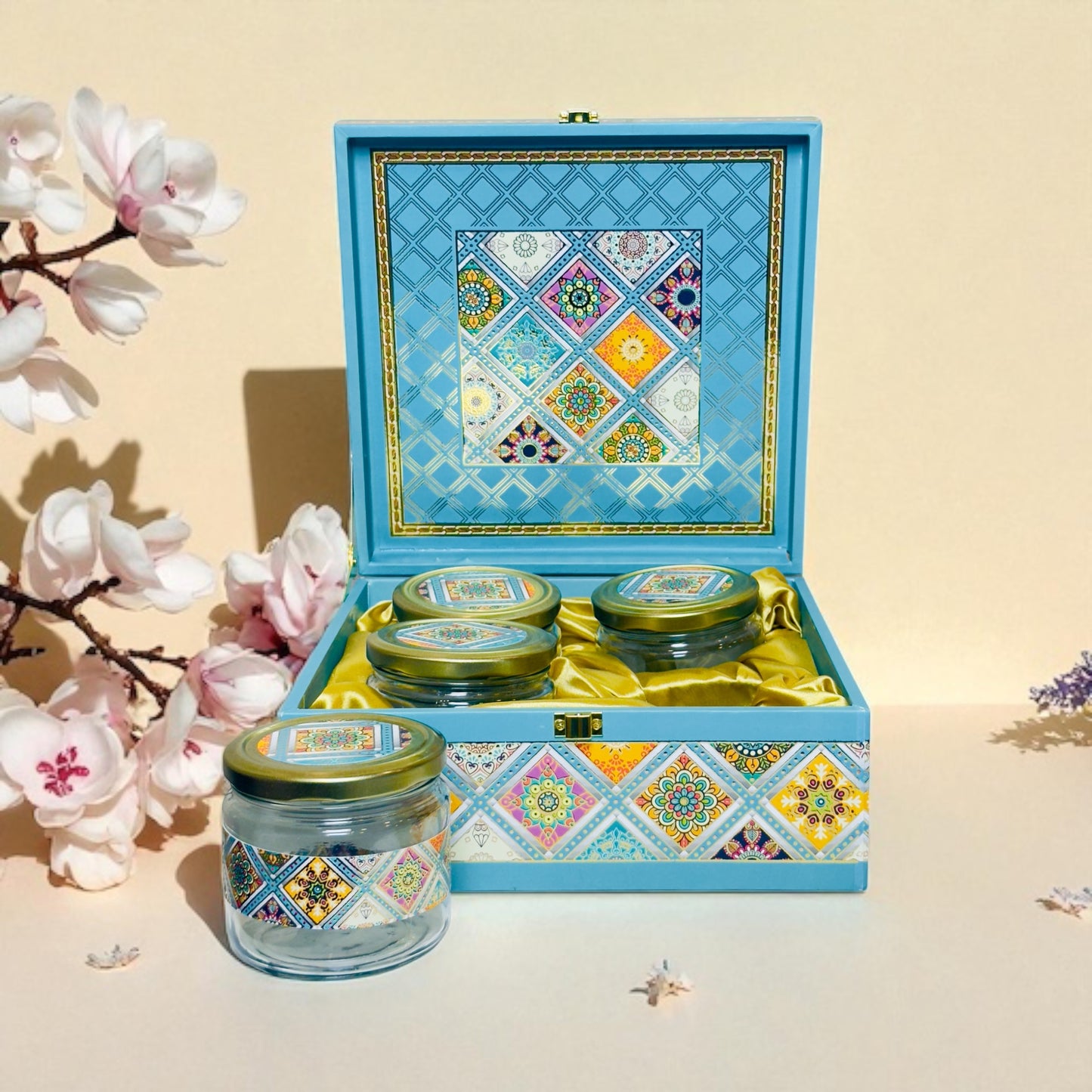 Blue mandala 4 Jar box(With Bag)