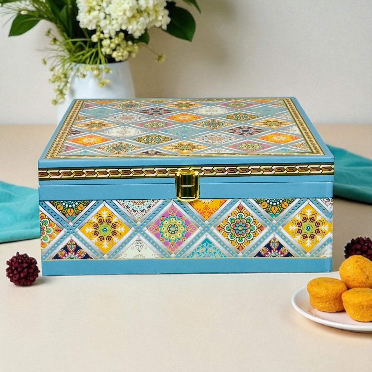 Blue mandala 4 Jar box(With Bag)