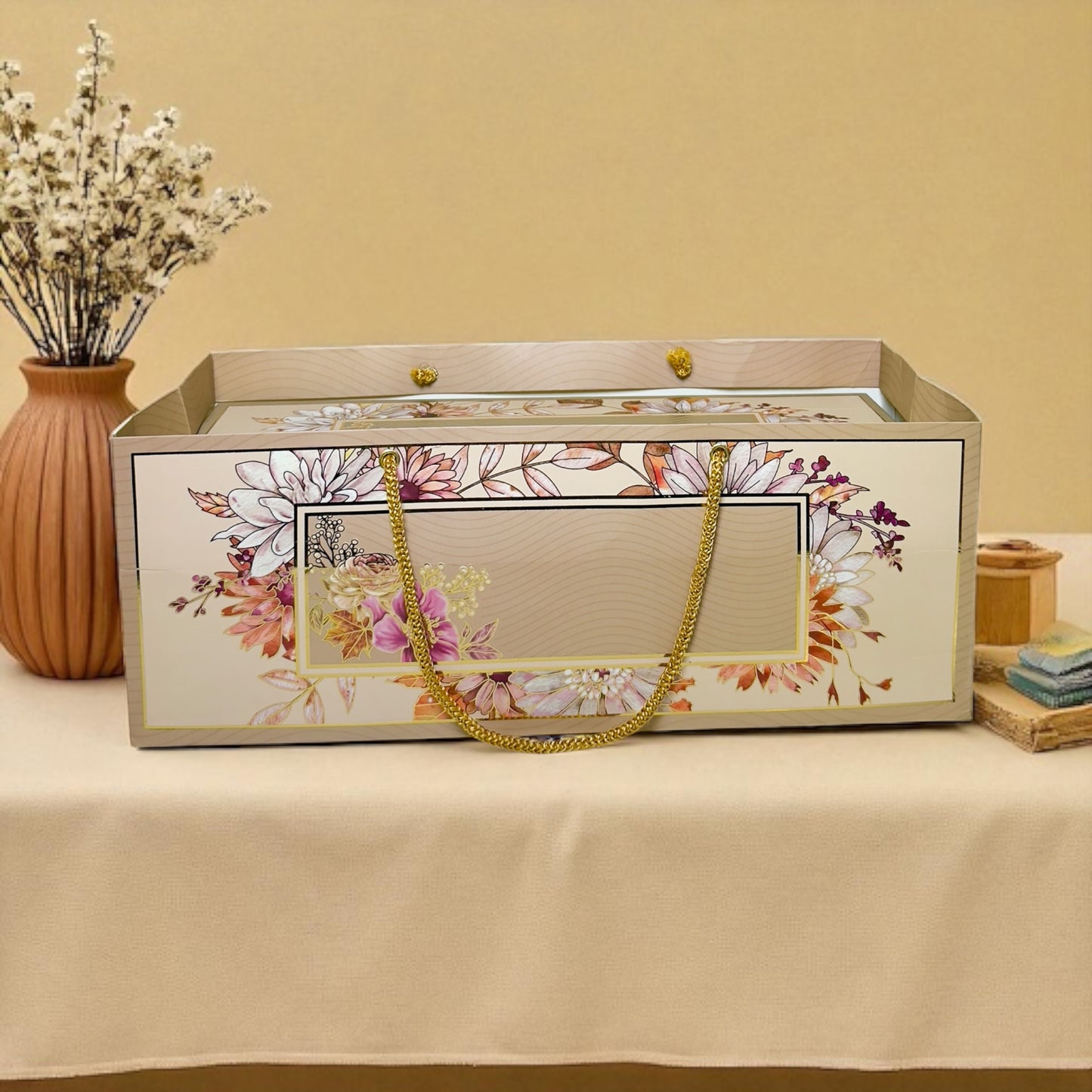 Green Floral 3 Jar box(With Bag)