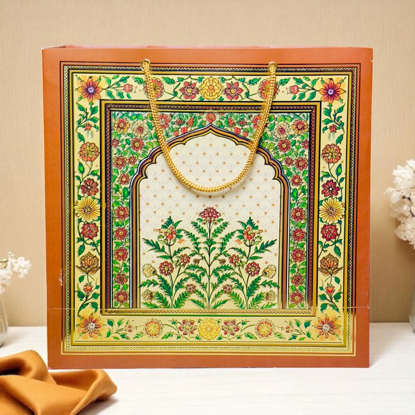 Mustard Floral 4 Jar box (With Bag)