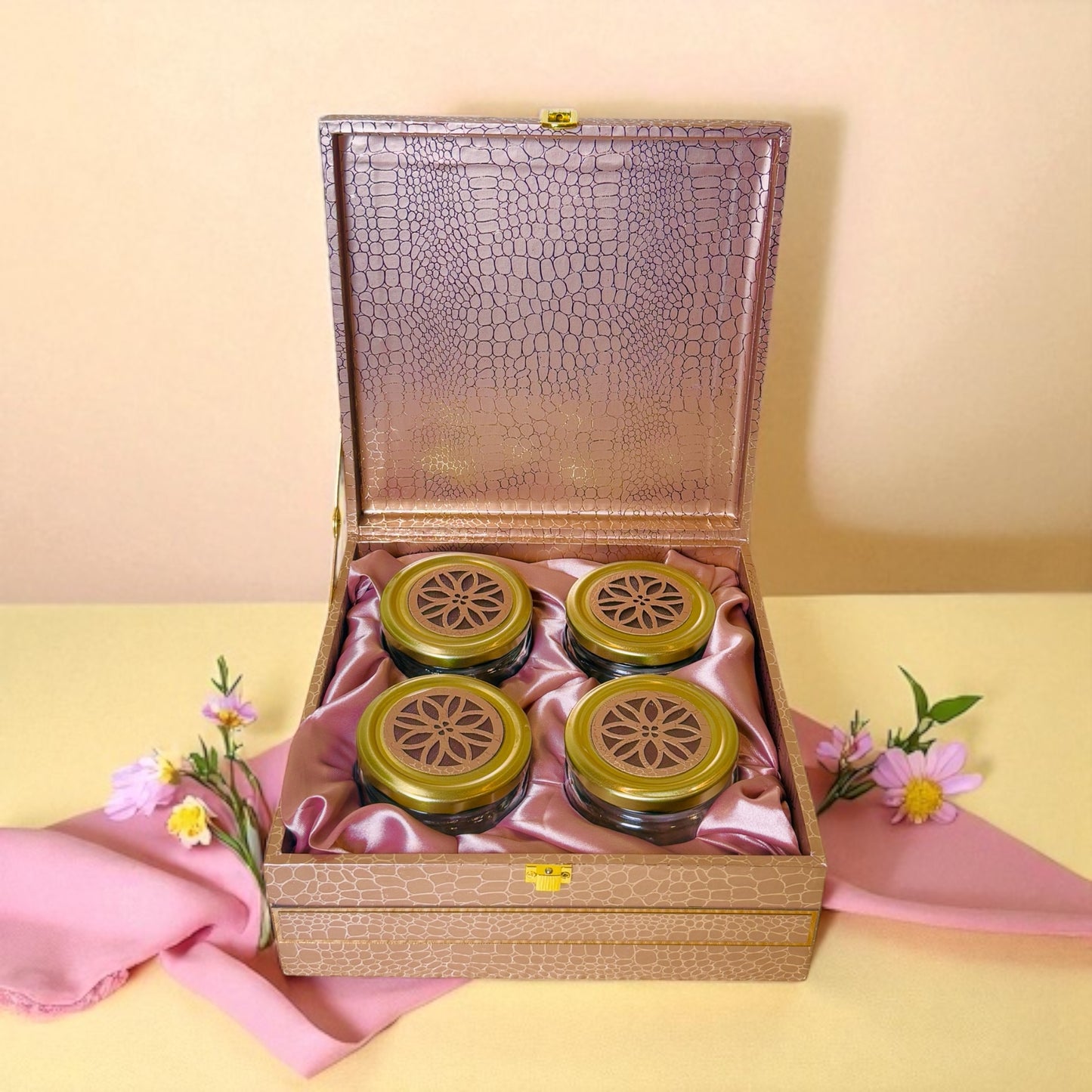Rose Gold 4 Jar box (With Bag)