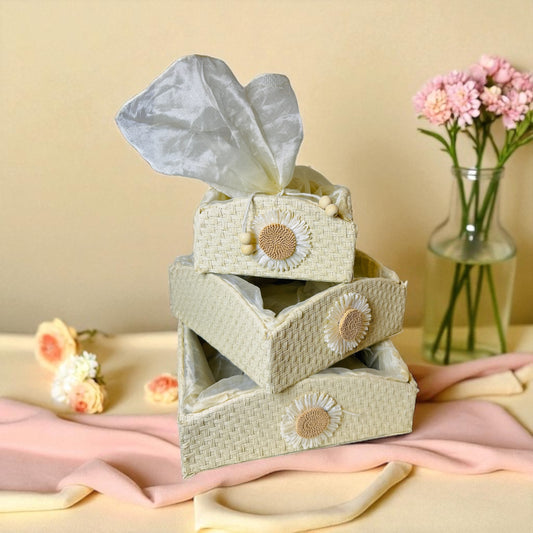 Sunflower Jute Basket ( set of 3 )