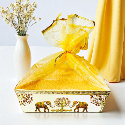 Elephant Square Cardboard Basket with net (Pack of 100)