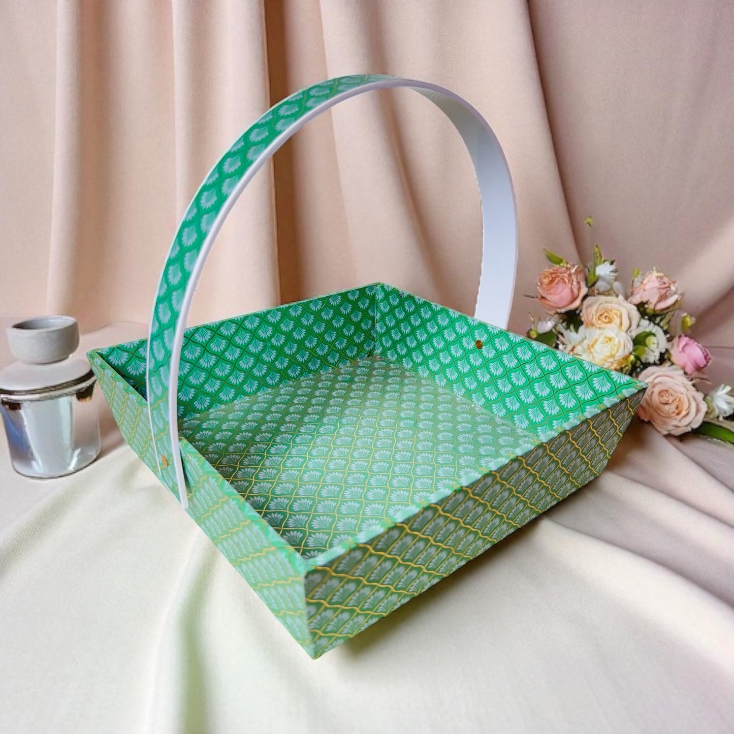 Green MDF Acrylic Handle Tray (Pack Of 10)
