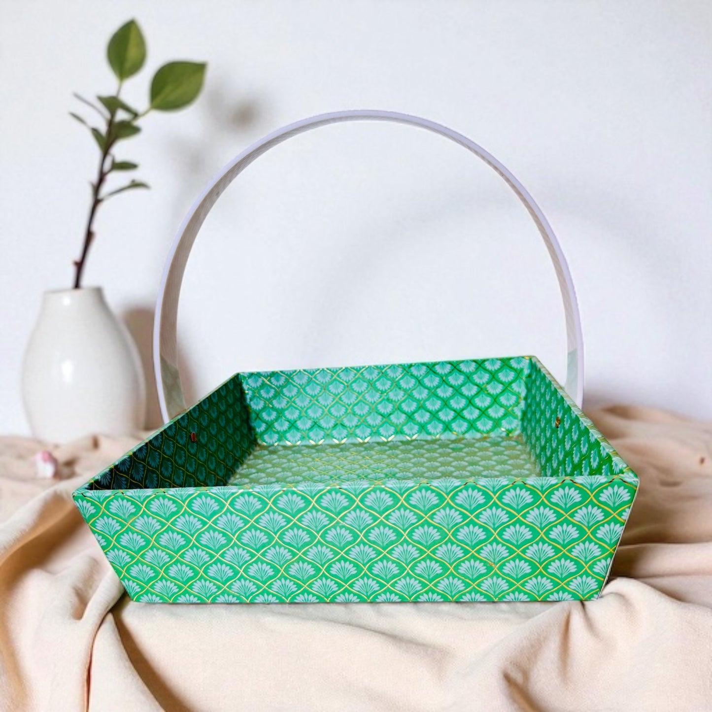 Green MDF Acrylic Handle Tray (Pack Of 10)