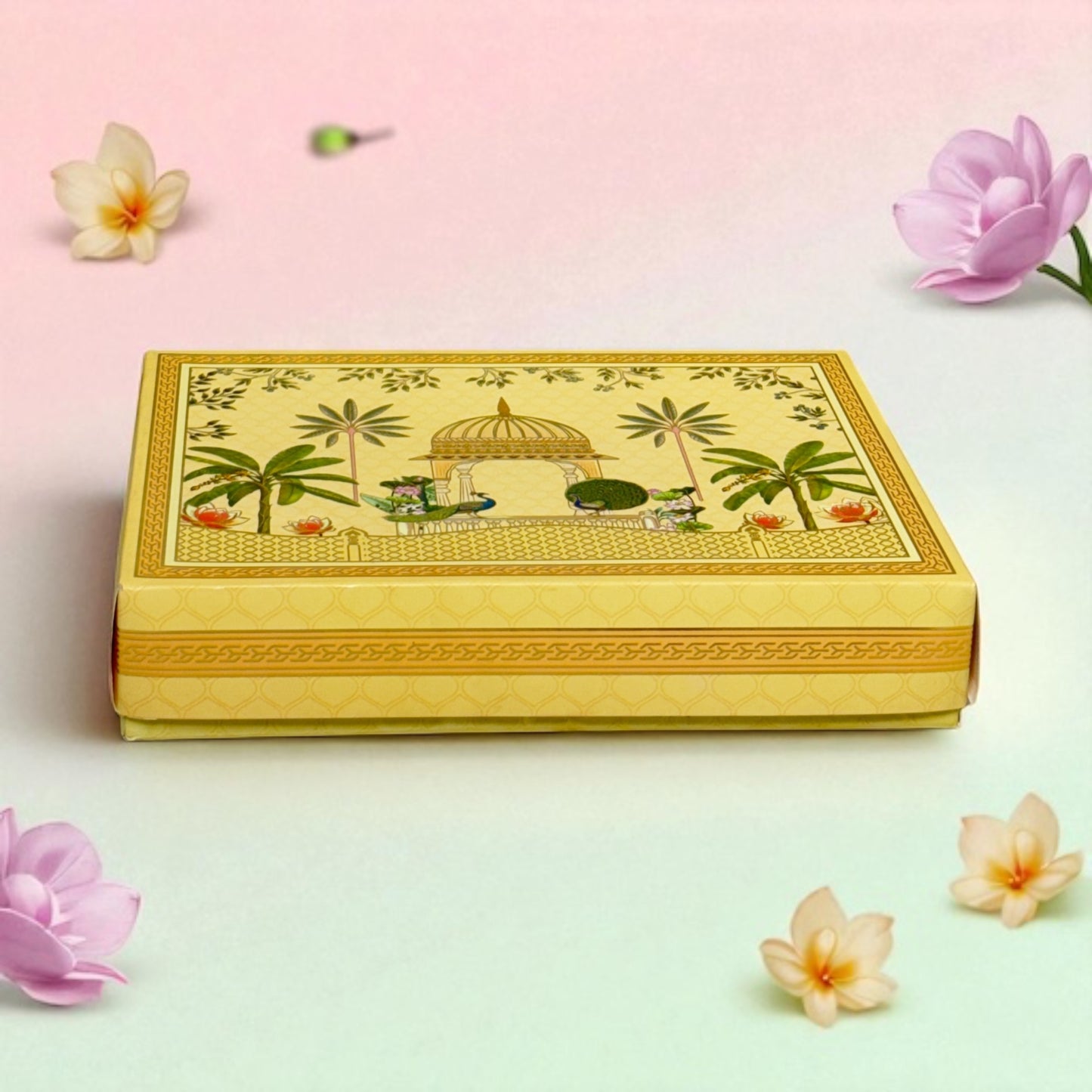 Yellow Pichwai Sweet Box (Pack of 10)