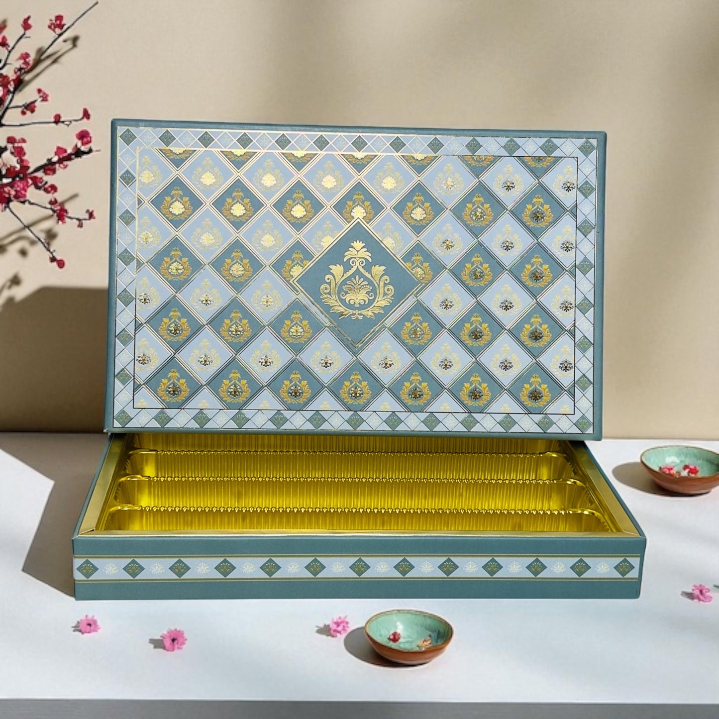 Sea Green Pattern Sweet Box (Pack of 10)