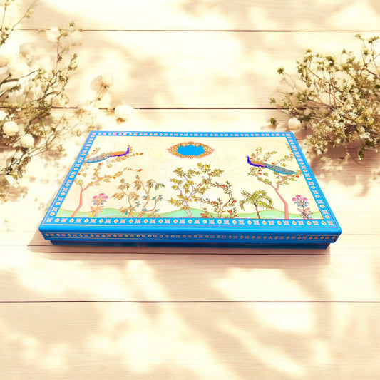 Double Peacock Long Bhaji Box