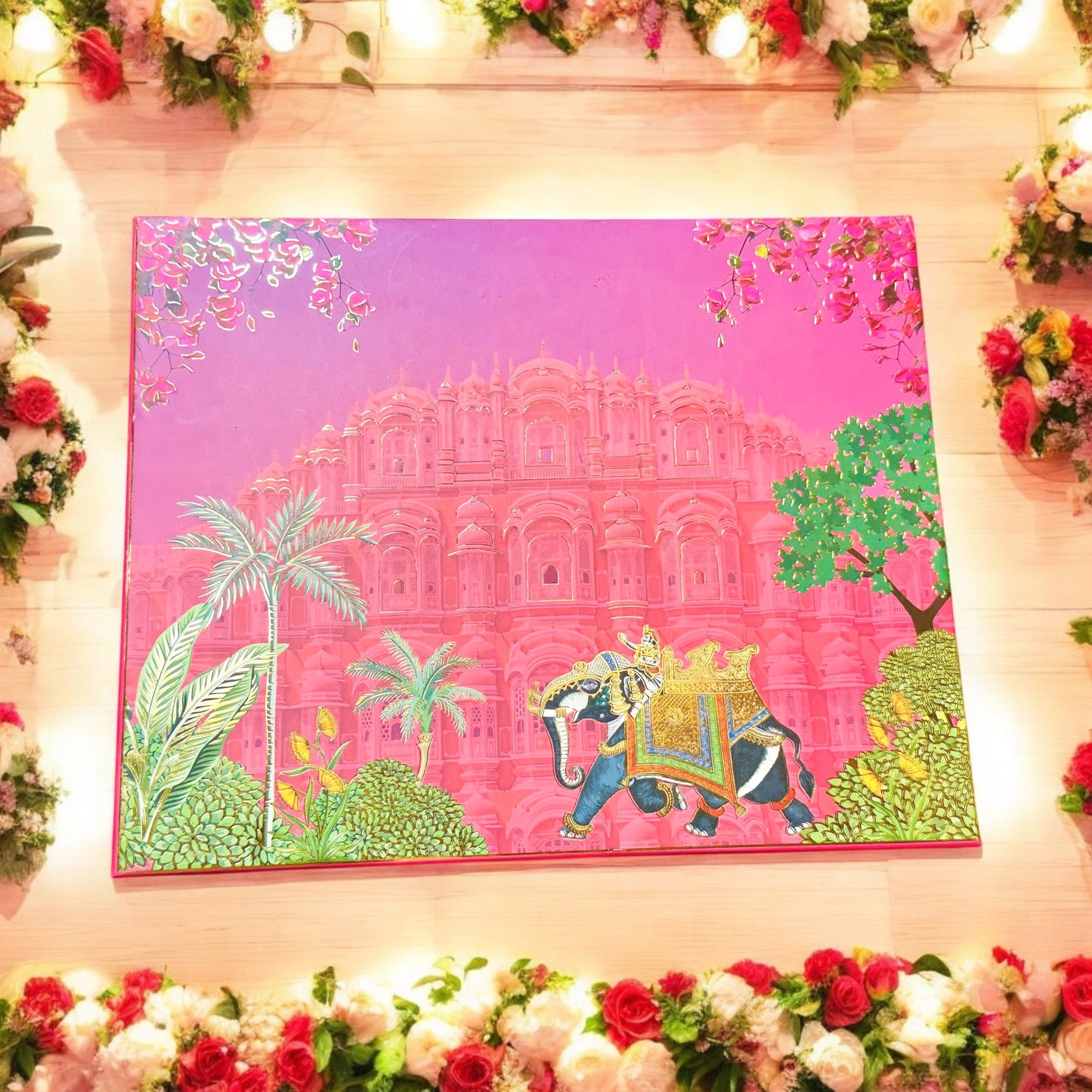 Pink Hawa Mahal Bhaji Box(With Bag)