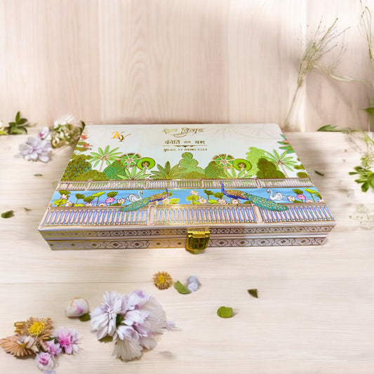 MDF Pichwai Wedding Card